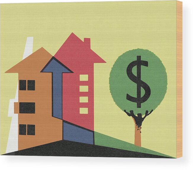 Buy Wood Print featuring the drawing Cost of Housing by CSA Images