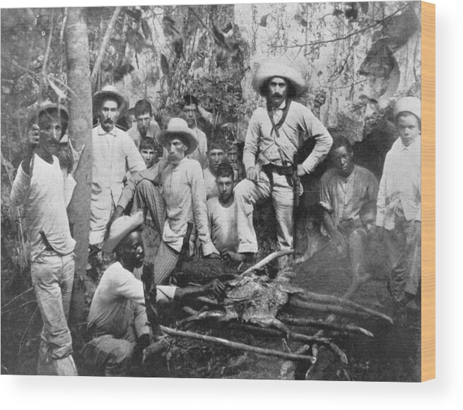 Camping Wood Print featuring the photograph Cuban Rebels by Hulton Archive