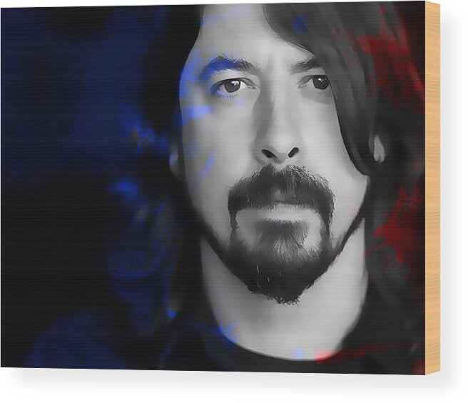 Dave Grohl Photographs Wood Print featuring the mixed media Dave Grohl by Marvin Blaine