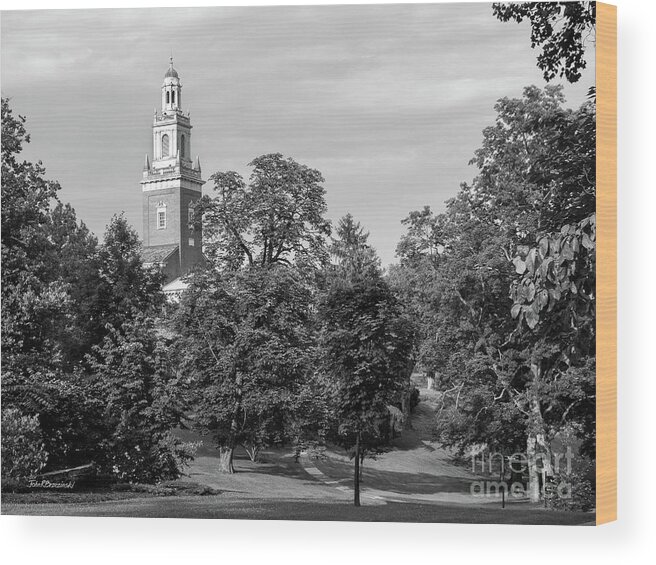Denison University Wood Print featuring the photograph Denison University Swasey Chapel from Academic Quad by University Icons