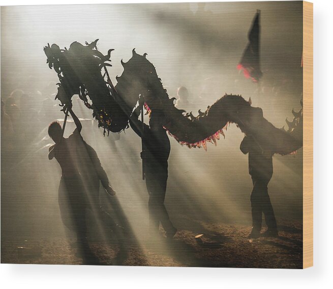 Chinese Culture Wood Print featuring the photograph Dragon Bombing Festival by Ivan