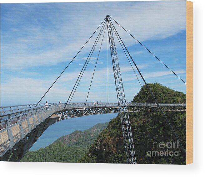 Bracing Wood Print featuring the photograph Famous Hanging Bridge Of Langkawi by Alexander Chaikin