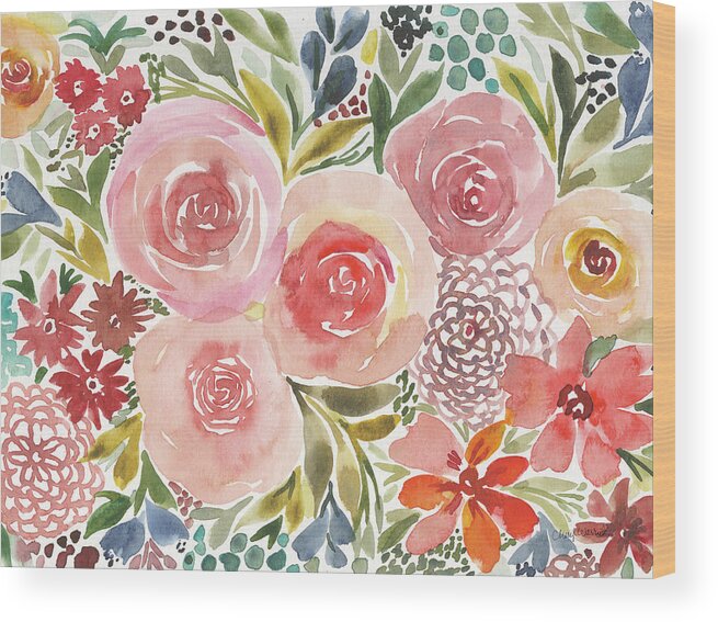 Bloom Wood Print featuring the painting Full Bloom I by Cheryl Warrick