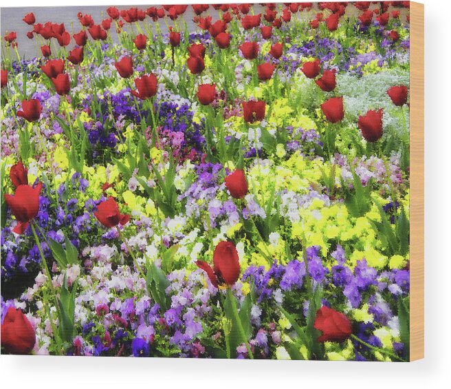 Flowers Wood Print featuring the photograph Garden At The Shops by Joe Ownbey