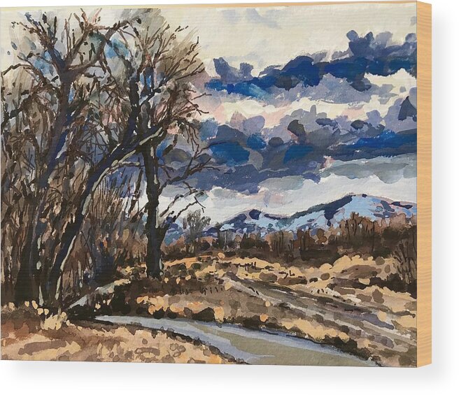  Boise Wood Print featuring the painting Greenbelt Study #4 by Les Herman