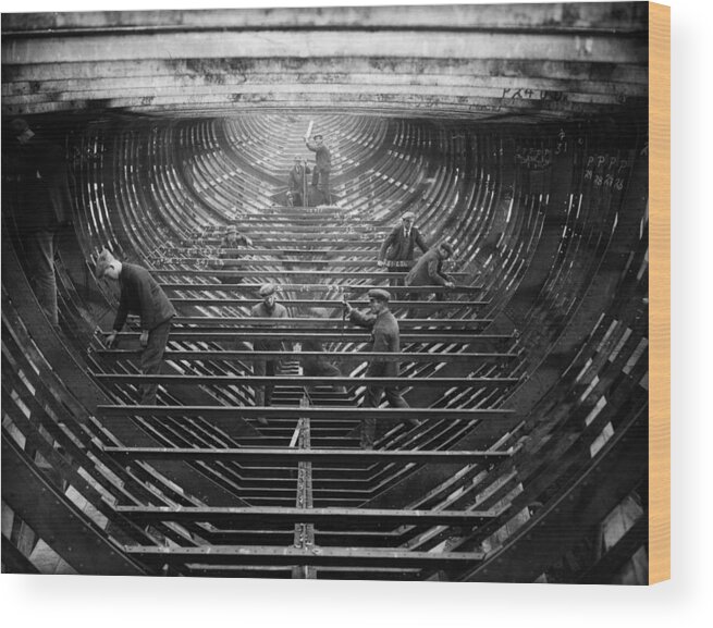 1930-1939 Wood Print featuring the photograph Hampshire Boatyard by Fox Photos