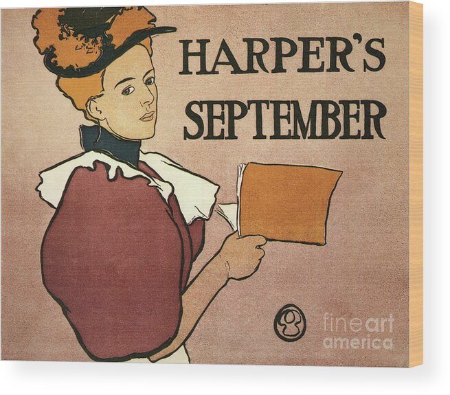 Marketing Wood Print featuring the drawing Harpers September, 1896. From A Private by Heritage Images