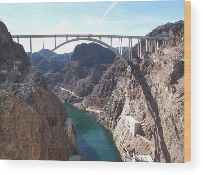 Outdoors Wood Print featuring the photograph Hoover Dam by Marianna Sulic