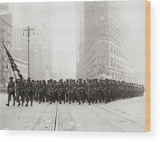 Marching Wood Print featuring the photograph Infantry Parade by Fpg