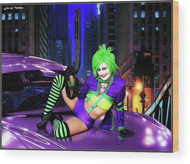 Joker Wood Print featuring the photograph Joker The Color Purple by Jon Volden