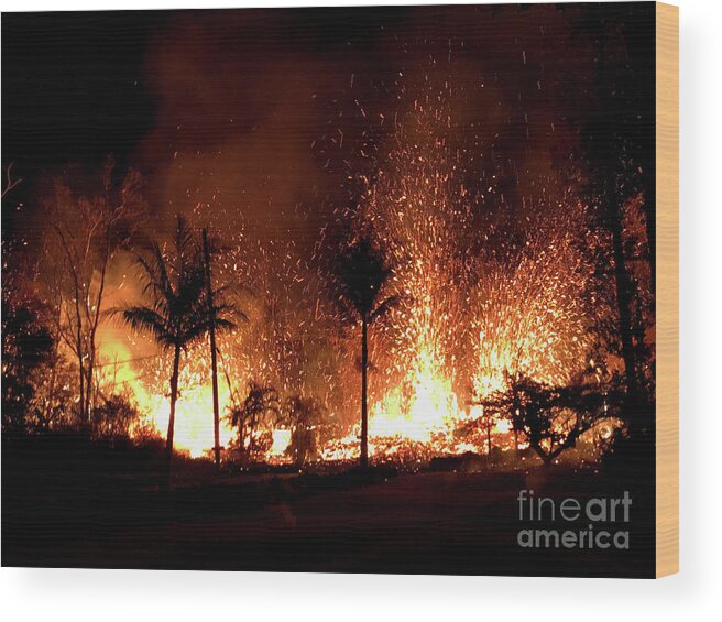 Geological Wood Print featuring the photograph Kilauea Eruption by Us Geological Survey/science Photo Library