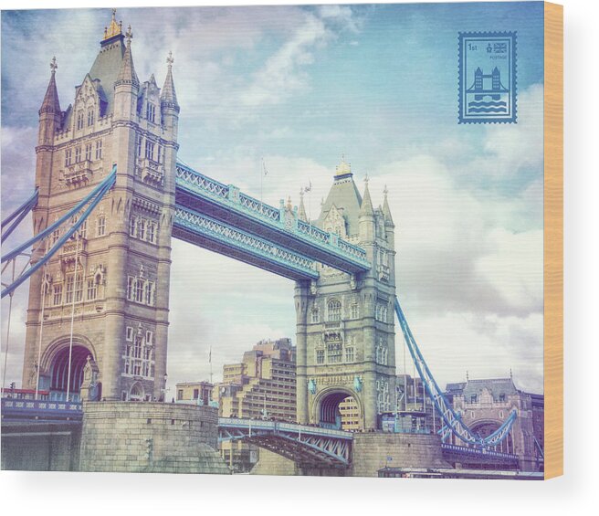 A Wood Print featuring the photograph LONDON BRIDGES stamped by Jamart Photography