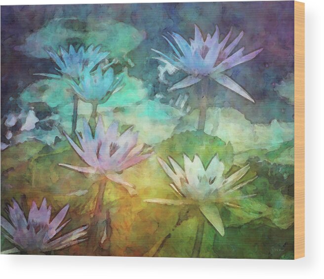 Impressionist Wood Print featuring the photograph Lotus Blossoms 4666 IDP_2 by Steven Ward