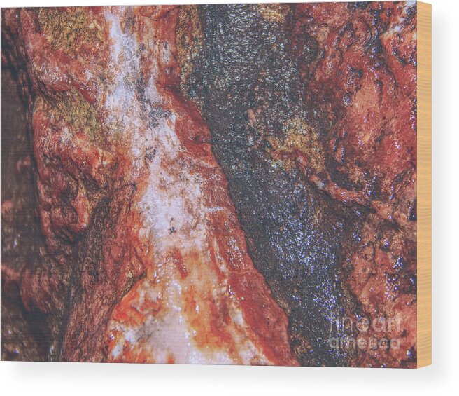 Quartz Wood Print featuring the photograph Macro Quartz Rock by Phil Perkins