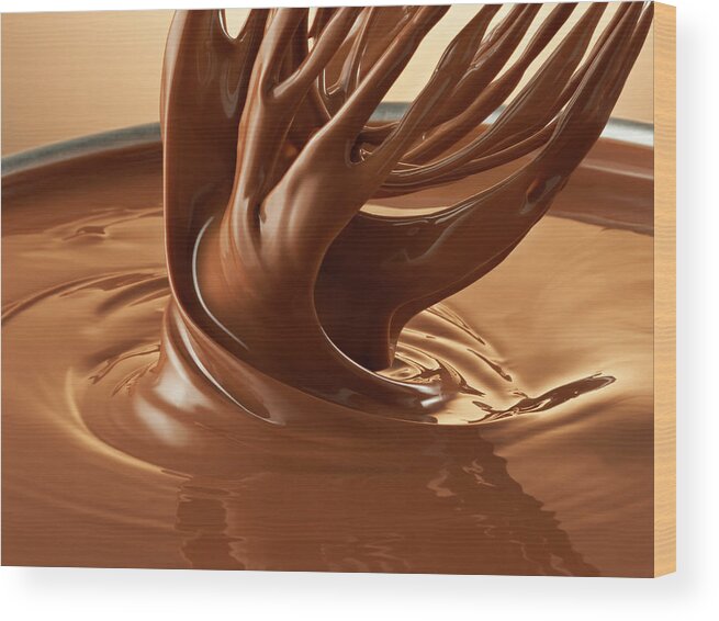 Melting Wood Print featuring the photograph Melted Chocolate Wwhisk by Jack Andersen