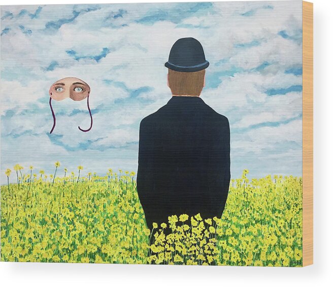 Magritte Wood Print featuring the painting Memories of June by Thomas Blood