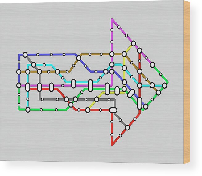 Subway Wood Print featuring the digital art Metro Map by Jorg Greuel