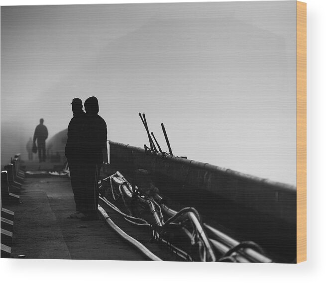 Fishermen Wood Print featuring the photograph Misty Bridge Series V by Julien Oncete