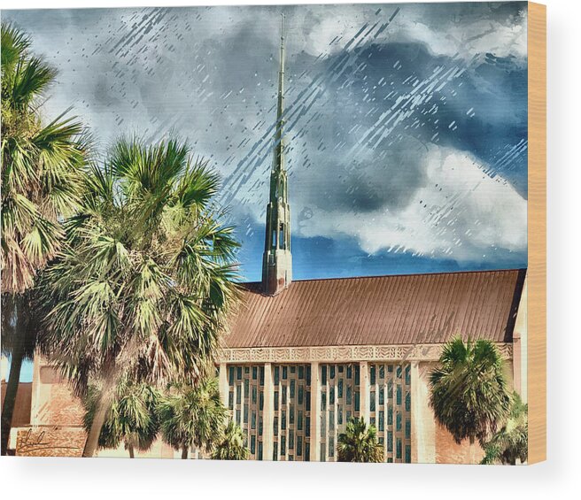 Moody Wood Print featuring the photograph Moody Methodist Church by GW Mireles