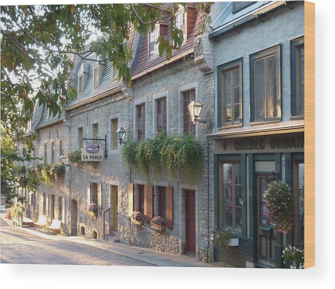 Quebec City Wood Print featuring the photograph Sunrise in Lower Town Quebec City by Patricia Caron