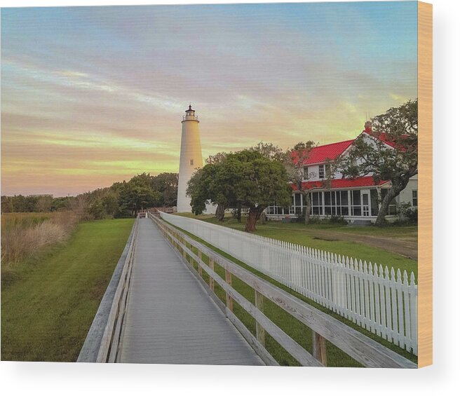 Ocracoke Island Wood Print featuring the photograph Ocracoke Lighthouse 2012-10 06 by Jim Dollar