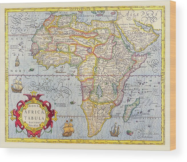 World Map Wood Print featuring the digital art Old Africa Map by Gary Grayson