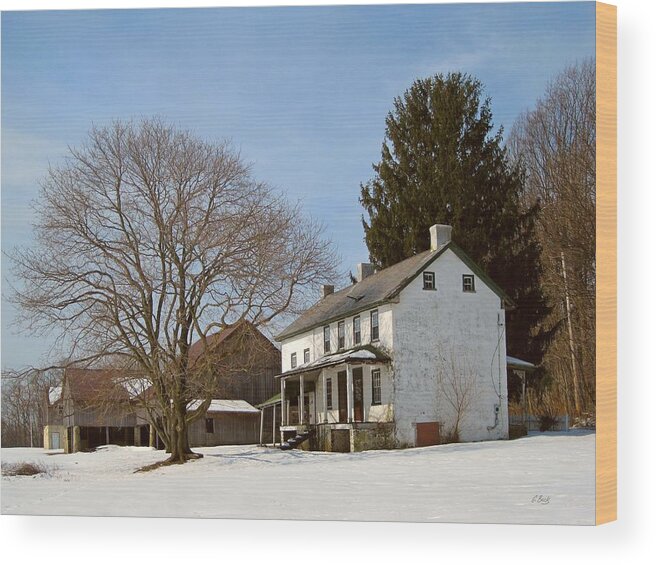 Winter Wood Print featuring the photograph Old Pennsylvania Farmhouse by Gordon Beck