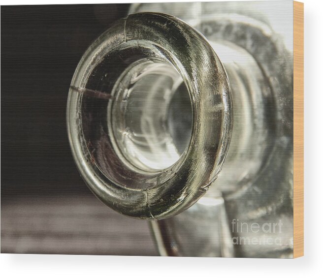 Glass Bottle Wood Print featuring the photograph Opening of Glass Bottle by Phil Perkins