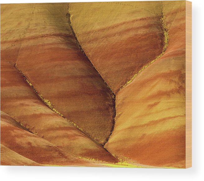 Paintd Hills Creases Wood Print featuring the photograph Painted Hills Creases by Jean Noren