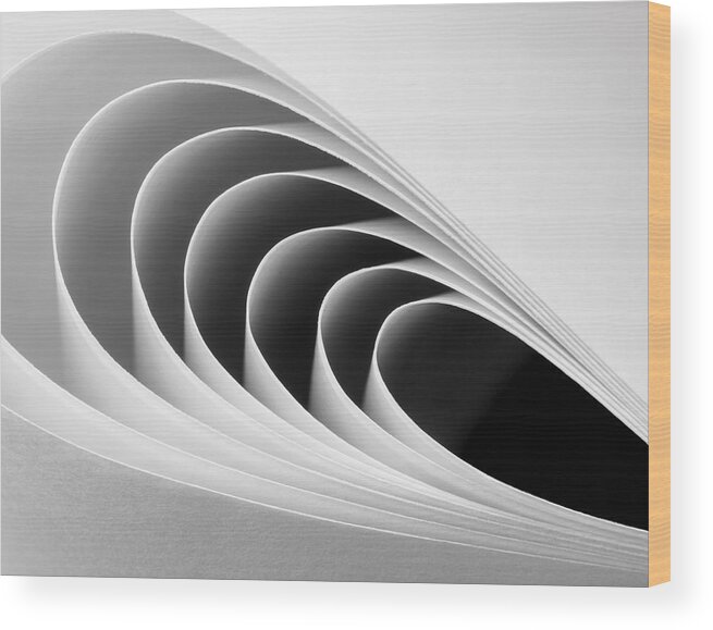 Paper Wood Print featuring the photograph Paper Crescents by Jacqueline Hammer