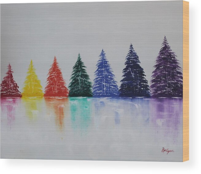 Pine Wood Print featuring the painting Pine Pride by Berlynn
