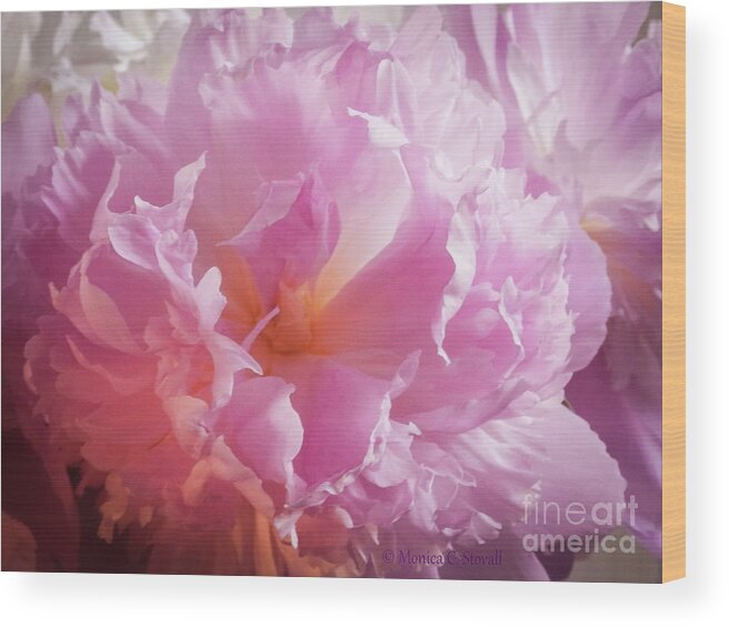 Peony Wood Print featuring the photograph Pink Flowers No. 77 by Monica C Stovall