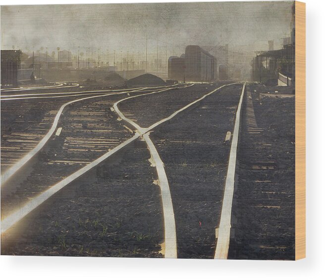 Train Wood Print featuring the photograph Railroad Tracks by Saul Landell / Mex