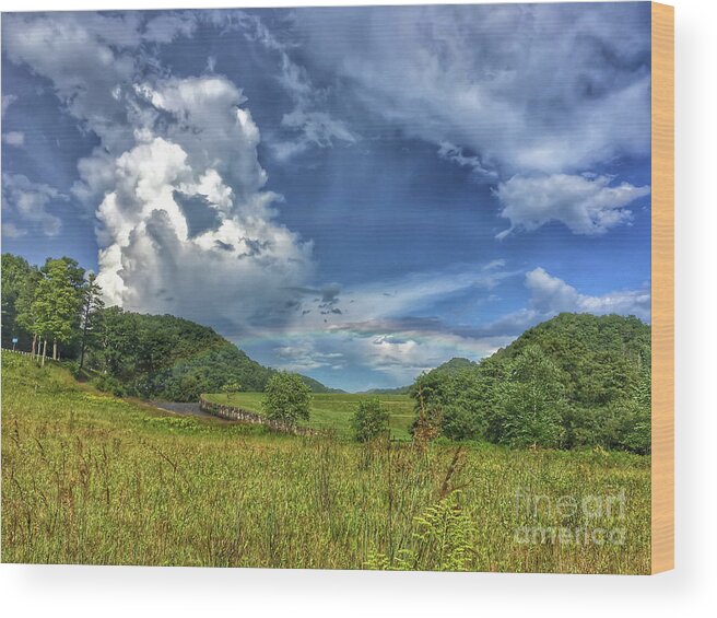 Rainbow Wood Print featuring the photograph Rainbow at Hungry Mother State Park by Kerri Farley