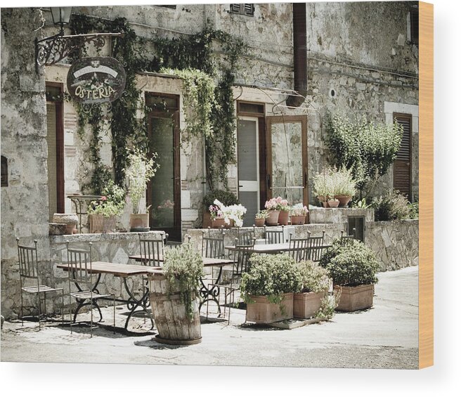 Outdoors Wood Print featuring the photograph Romantic Italian Osteria by T-lorien