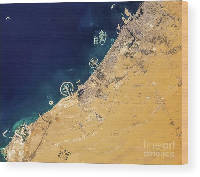 Outdoors Wood Print featuring the photograph Satellite Image Of Dubai, United Arab by Satellite Earth Art
