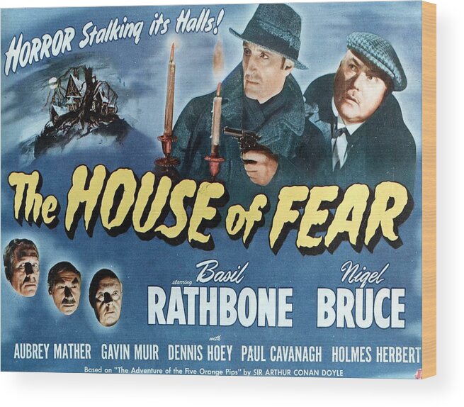 1940s Wood Print featuring the photograph Sherlock Holmes And The House Of Fear -1945-. by Album