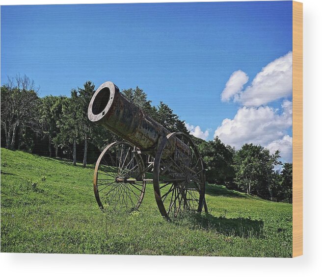 Cannon Wood Print featuring the photograph Shipka Pass cannon by Martin Smith