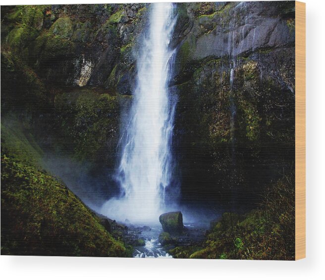 Waterfall Wood Print featuring the photograph Silver Falls Waterfall 1 by Melinda Firestone-White