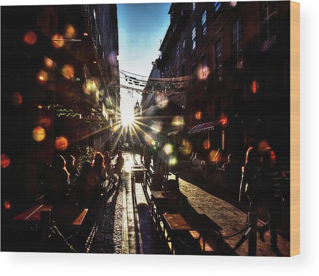 Pink Street Wood Print featuring the photograph Soap bubbles in Pink Street by Micah Offman