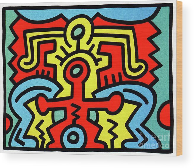 Haring Wood Print featuring the painting Spirit of Art by Haring