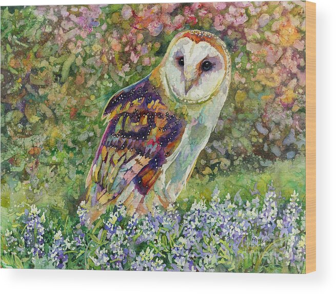 Owl Wood Print featuring the painting Spring Attraction by Hailey E Herrera