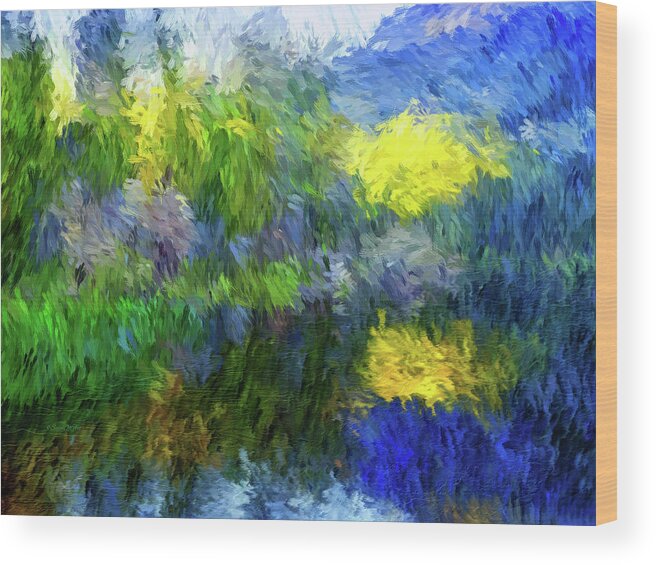 Spring Wood Print featuring the digital art Spring Lake Impressions by Doreen Erhardt