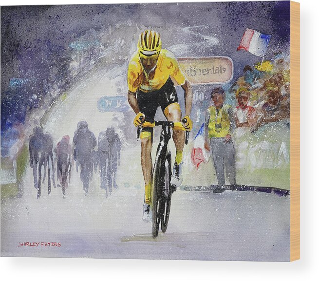 Tour De France Wood Print featuring the painting Stage 6 2019 TDF by Shirley Peters
