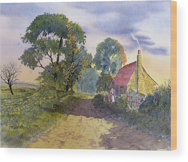 Watercolour Wood Print featuring the painting Standing in the Shadows by Glenn Marshall