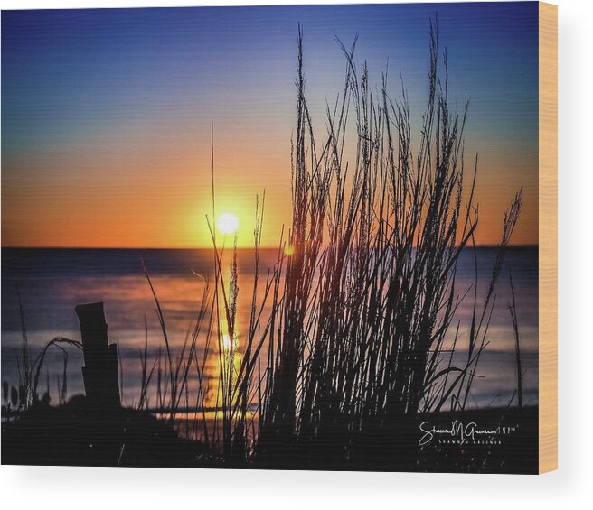 Sunrise Wood Print featuring the photograph Sunrise on Herring Point by Shawn M Greener