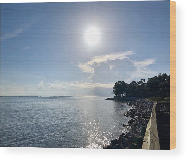 Sunrise Wood Print featuring the photograph Sunrise Over Port Royal Sound at Dolphin Head by Dennis Schmidt