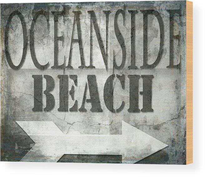 Surfside Oceanside Wood Print featuring the mixed media Surfside Oceanside by Lightboxjournal