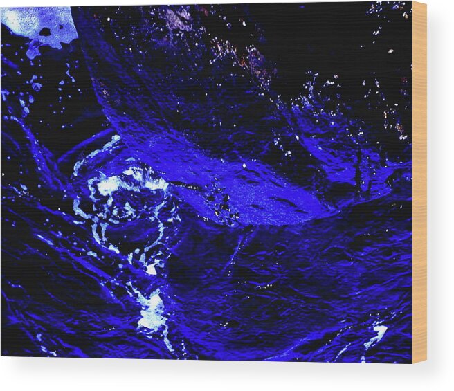 Blue Wood Print featuring the digital art Swirling Water by Cliff Wilson