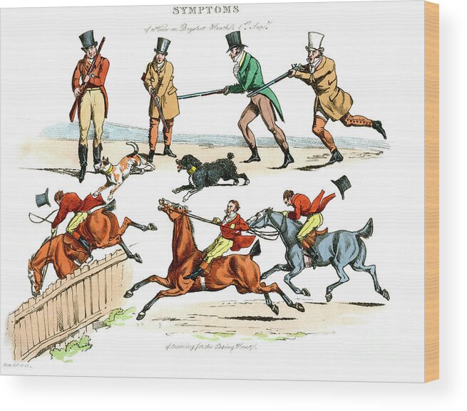 Horse Wood Print featuring the drawing Symptoms Of Being Amused, 1822.artist by Print Collector